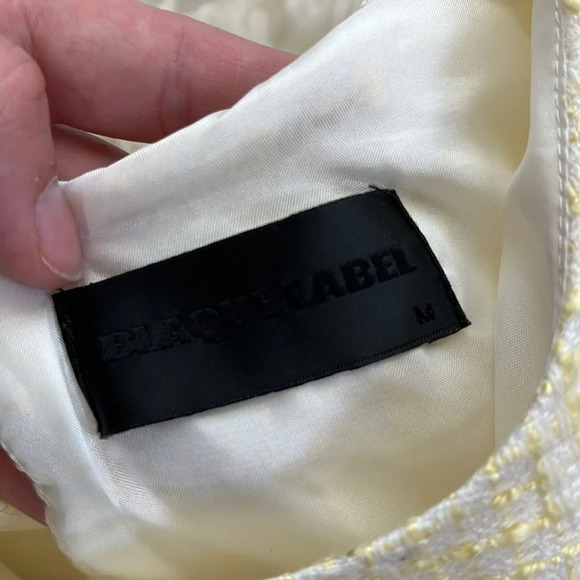 Blaque Label Yellow Tweed Long Sleeve Dress Size Medium - Picture 2 of 5